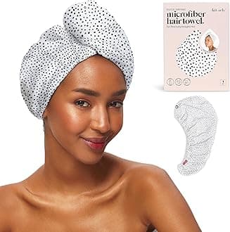 Microfiber Hair Towel Wrap for Women - Microfiber Towel, Super Absorbent, Quick Dry, Anti-Frizz - for Long and Short Hairs, Turbans for Women, Wet and Curly Hair Wrap - Micro Dot.