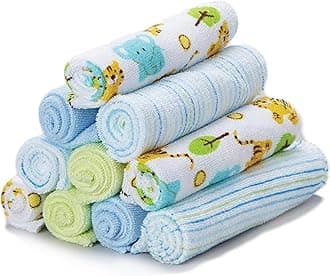 Spasilk Baby 10 Pack Soft Terry Bath Washcloth Wipes