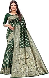 Sugathari Women Banarasi Sari Pure Kanjivaram Silk Saree Soft New Ladies 2023 Design Wear Pattu Sarees Latest Cotton Party Sari Collections with Blouse Piece for Wedding Sadi (PARI S-1