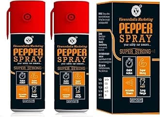 Self Defence Pepper Spray for Woman Safety (110 ml/70gm for Women Men and Girl Power Long Range 12 ft Self Defense (Pack of 2 Red)