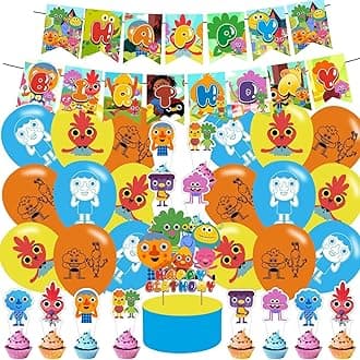 Super Simple Songs Party Supplies - Birthday Decorations with Happy Birthday Banner, Cake Topper, Balloons for Music Theme Party