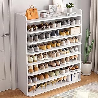 JOMILA Wooden Shoe Cabinet, Shoe Rack, Free Standing Entryway Shoe Organizer, Multi-Function Shoes Cabinet for Boots Shoe Storage Shelf Home Furniture Modern House Office Stand (wood)