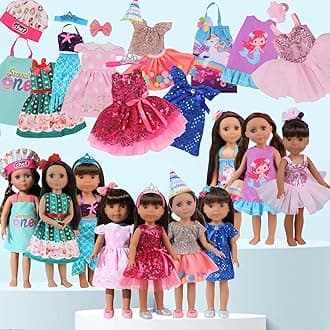 20 PCS Glitter Girl Clothes,American Girl Clothes for 14" Baby Doll, Clothes and Accessories (14 inch Doll Clothes)