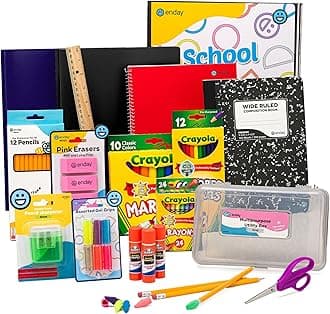 Enday Back to School Supplies Kit - Grades K-5, 83 Piece Back to School Supplies Kit, Kindergarten School Supplies Kids for Girls & Boys