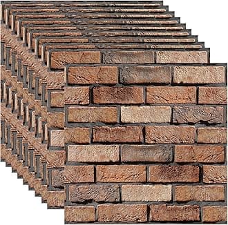 3D Wall Panels Peel and Stick - 10 Pack Brick Textured PVC Panels, Waterproof Self-Adhesive Wall Tiles for Accent Walls, Kitchen, Bathroom, Bedroom & Office Decor