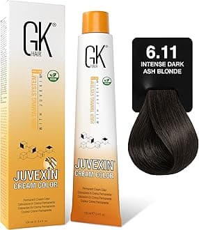 GK HAIR Color Cream Intense Ash - 6.11 Dark Ash Blonde – 100% Grey Coverage Semi, Demi or Permanent Results 8–10 Vol Semi 20-30-40 Vol Permanent – Salon Quality Hair Dye – For Women & Men 100ml
