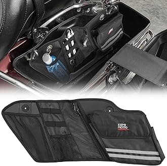KEMIMOTO Motorcycle Saddlebag Organizers 2 Pack Compatible with Touring Models 2014-2024 Street Glide Road Glide Road King Electra Glide Black Saddle Bag Liners