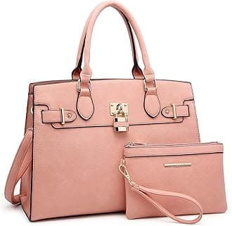Women Handbags and Purses Ladies Shoulder Bag Top Handle Satchel Tote Work Bag with Matching Clutch