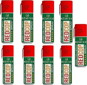 Newish Powerful Self Defence Green Chilli Pepper Spray for Woman Safety | Reliable and Effective | Small Pocket Size | (55ml / 35gm) - Pack of 9