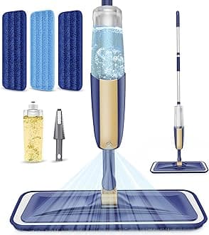 MEXERRIS Microfiber Spray Mops for Hardwood Floor Cleaning - Wet Jet Mops Dry Dust Mop with 3X Washable Pads fit for Swiffer Powermop Floor Mop Flat Mops for Wood Laminate Tile Vinyl Floor Cleaning