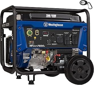 Westinghouse 9500 Peak Watt Home Backup Portable Generator, Remote Electric Start with Auto Choke, Transfer Switch Ready, Gas Powered, CO Sensor