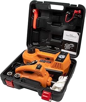 BEETRO 3 Ton Electric Car Jack, Hydraulic Jack Lift with Built-in Inflator Pump, LED Lights and Electric Wrench, Portable Car Jack for SUV MPV Sedan Change Tires Garage Repair, 12V DC