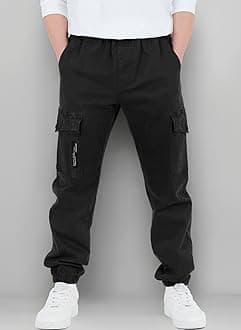 Kids Boys Elasticated Waist Slim Fit Cargo Joggers