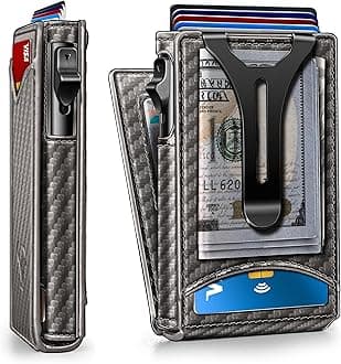 BULLIANT Men Wallet,Money Clip Wallet Slim For Gift Men 9Cards-Metal Credit Card Case in Magnetic Leather Flip