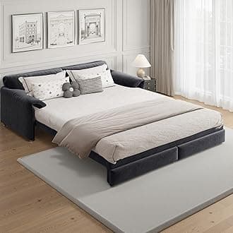 66" Queen Size Pull Out Sofa Bed, 3-in-1 Convertible Sleeper Sofa with Side Storage, Folding Floor Sofa Lounge Couch, Velvet Loveseat Bed for Living Room, Bedroom, Office, Grey