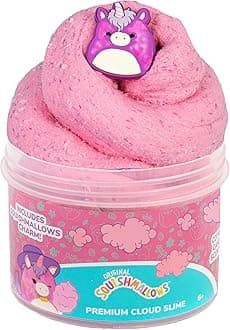 Original Squishmallows Premium Cloud Slime - Lola The Unicorn, Cotton Candy Scent
