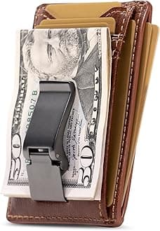 House of Jack Co. FLYNN Money Clip Wallet | Slim Card Holder | Sturdy Metal Money Clip | Front Pocket Wallet for Men