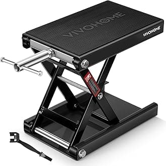 VIVOHOME Motorcycle Lift Scissor Jack Steel Wide Deck Hoist Crank Center Stand 1100 LBS Capacity for Motorcycles, ATVs, Dirt Bikes Black