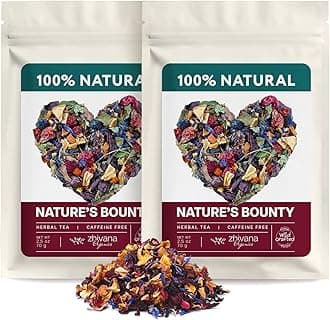 2 PACK Fruit Tea Loose (8oz.) - Wild Berries Loose Leaf Fruit Tea - Bright, Bold & Fruity - Naturally Caffeine Free - Fruta Seca para Te