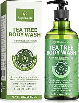 Roycederm Antifungal Body Wash & Soap, Antibacterial Tinea Versicolor Wash, Tea Tree Back Acne, Folliculitis For Jock Itch, Athletes Foot, Odor, Ringworm