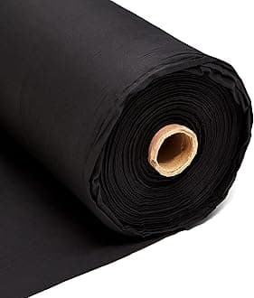 20m Plain Black Calico Fabric – Black Dyed 100% Cotton Material – 225GSM 60” Inch 150cm Wide – Great for Sewing, Curtain Linings, Quilting & Totes – Discount Fabrics Limited