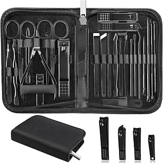 Manicure Set Professional Nail Clipper Kit-26 Pieces Stainless Steel Manicure Kit,Nail Care Tools with Luxurious Travel Case Nail Grooming Kit Present for Men Husband Boyfriend Parent (Black)