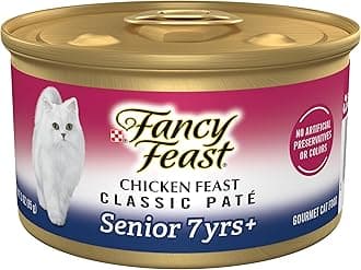 Purina Fancy Feast High Protein Senior Pate Wet Cat Food, Chicken Feast Senior 7+ - (24) 3 oz. Cans