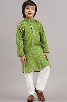 Boy's Cotton Printed Kurta Pajama For Kid'S s Traditional Dress Kurta Pajama Set