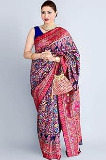 SGF11- Women's Kanjivaram Pure Soft Silk Handloom Saree Pure Golden Zari With Blouse Piece