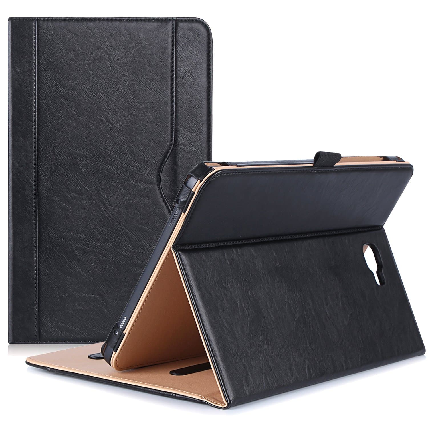 Leather Case for Galaxy Tab A 10.1-inch 2016 (SM-T580 T585 T587), Stand Folio Cover for Galaxy Tab A 10.1" Tablet (NO S Pen Version) with Multiple Viewing Angles Card Pocket -Black