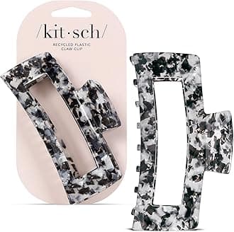 Jumbo Hair Clip for Women – Recycled Plastic Hair Claw Clip - All-Day Strong Hold, Durable Non-Slip Grip for Thick & Thin Hair - Black, 1pc