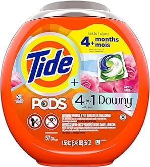 Tide PODS with Downy Liquid Laundry Detergent Pacs April Fresh 57 count