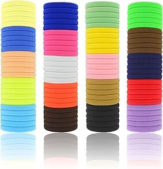 100 Pack Seamless Hair Ties for Women Girls Ponytail Holders for Thick Hair (mix color)