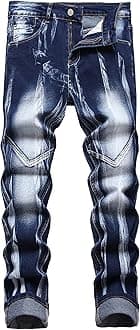 JUNBAOSS Men's Slim Fit Jeans Stretch Ripped Skinny Jeans for Men, Fashion Straight Leg Comfort Flex Waist Casual Pants