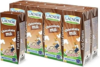 Lacnor Essentials Chocolate Milk, 100% Natural, Rich in Vitamin and Calcium, 28% Reduced Sugar, 180 ML Pack of 8