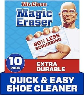 Mr. Clean Magic Eraser, Extra Durable Pro Version, Shoe, Bathroom, and Shower Cleaner, Cleaning Pads with Durafoam, 10 Count