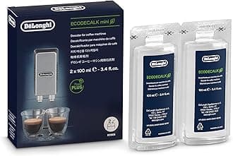 EcoDecalk Mini Descaler DLSC200, 2 Decalcification Doses, Coffee Machine Descaler, Coffee Machine Maintenance Accessory, Plant-Based Ingredients, 2x100ml, White