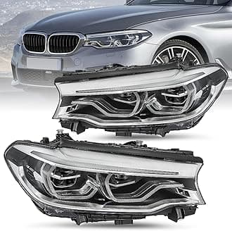 JSBOYAT Full LED Headlight Compatible With 2017-2020 BMW 5 Series G30 G31 M5 540i 530i w/LED DRL, Factory Adaptive Headlamp Replacement (Passenger and Driver Side)