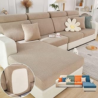 Soothing Home Sofa Covers, Sofa Hero Covers, Wear-Resistant Universal Couch Covers Washable Stretch Sectional Couch Cushion Covers (Coffee,Large Single Seat Cover)