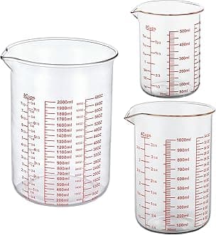 3 Piece Glass Measuring Cup Set, Includes 2-Cup, 4-Cup, and 8-Cup High Borosilicate Glasss Liquid Measuring Cups, Dishwasher, Freezer, Microwave, and Preheated Oven Safe, Essential Kitchen Tools