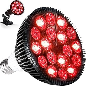 LifePro InfraGlow NIR & Red Light Therapy Lamp - Infrared Red Light Therapy Bulb with 18 LEDs & Clip-On Lamp - at-Home Red Light Therapy for Body, Chronic Pain Relief, Skin Wellness, & Recovery