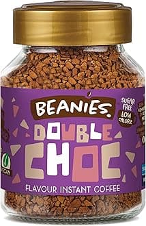 Beanies Flavour Instant Coffee - Double Chocolate Instant Flavored Coffee, 6 x 50g Jar