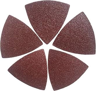 60 Pcs 80 Grits 3-1/8 Inch 80mm Triangle Oscillating Tool Sanding Paper for Wood Sanding XG802080