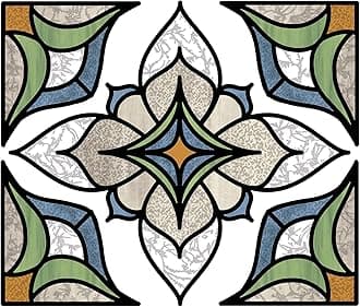 InHome NH2415 Blue Alden Stained Glass Window Film, Green