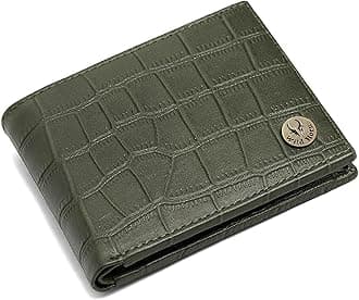 WildHorn Olive Leather Men's Wallet (WH2050), GREEN CROCO, Classic