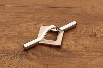 HARMONUS Knobs for Drawer & Cabinets Set Knob, Satin - CP Wardrobe Kitchen Door Pull Handle Knobs Square Shape Drawer Knob - (KNOBS-167- Pack of 6)