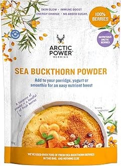 Arctic Power Berries 100% Sea Buckthorn powder 70g, Nutrient rich Nordic berries, All Natural, Delicious nutrient boost for breakfast bowls, smoothies, porridge, yogurt - Vegan, No added sugar