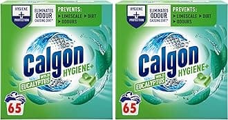 Hygiene Plus Washing Machine Cleaner & Limescale Remover, Water Softener Tablets, Unscented, 65 Tablets, Pack of 2 (130 Tabs Total)