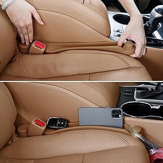 Car Seat Gap Filler Set of 2, Soft Foam Multifunctional Seat Side Gap Filler with Organizer & Hook Function, 3in1 Gap Stopper Universal Fit Car SUV Truck Fill The Gap Between Seat & Console