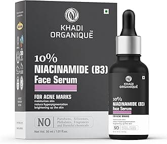 Khadi Organique 10% Niacinamide (B3) Face Serum for Acne Marks, Oil Control & Skin Brightening | Helps to Reduce Dark Spots & Hyperpigmentation | No Artificial Fragrance | For Men & Women - 30ml
